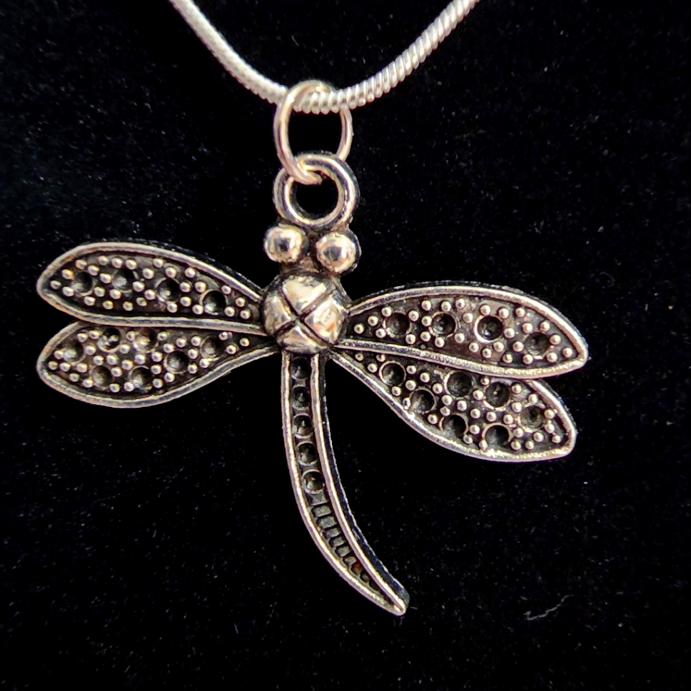 Silver Dragonfly Necklace. B